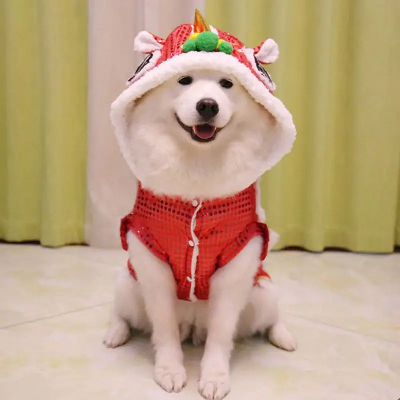 Chinese Lion Dance Costume for Dogs