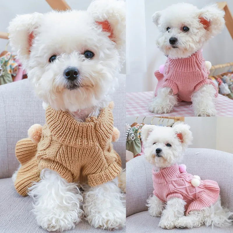 Winter Dog Sweater Dress