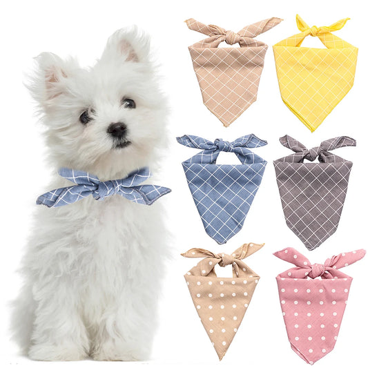 Plaid Dots Pet Bandanas