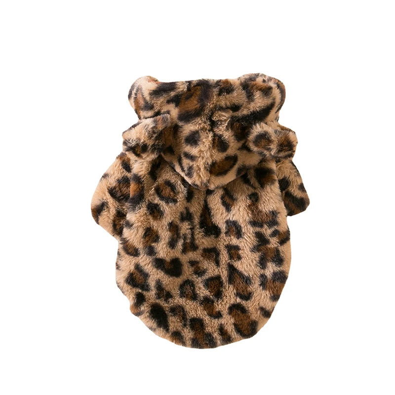 Leopard Print Thickened Jacket For Dogs