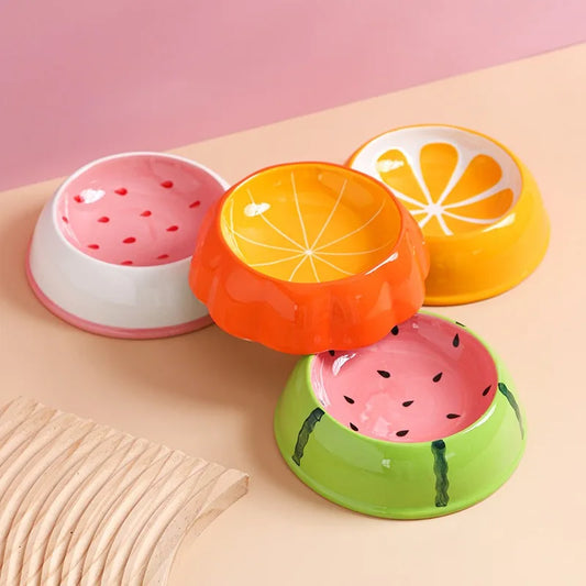 Watermelon & Strawberry Shaped Pet Food Bowls