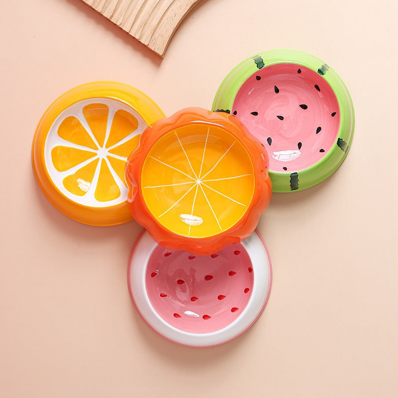 Watermelon & Strawberry Shaped Pet Food Bowls