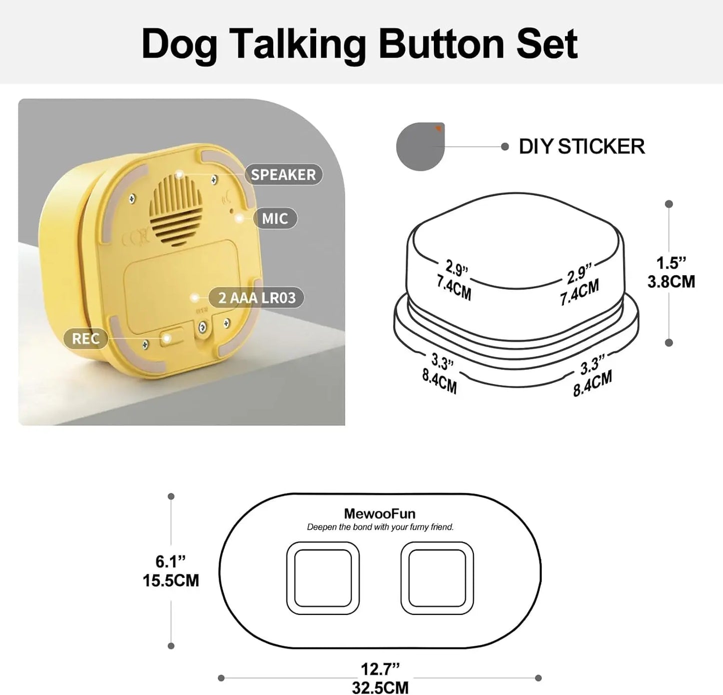 Mewoofun Voice Recording Button for Pets